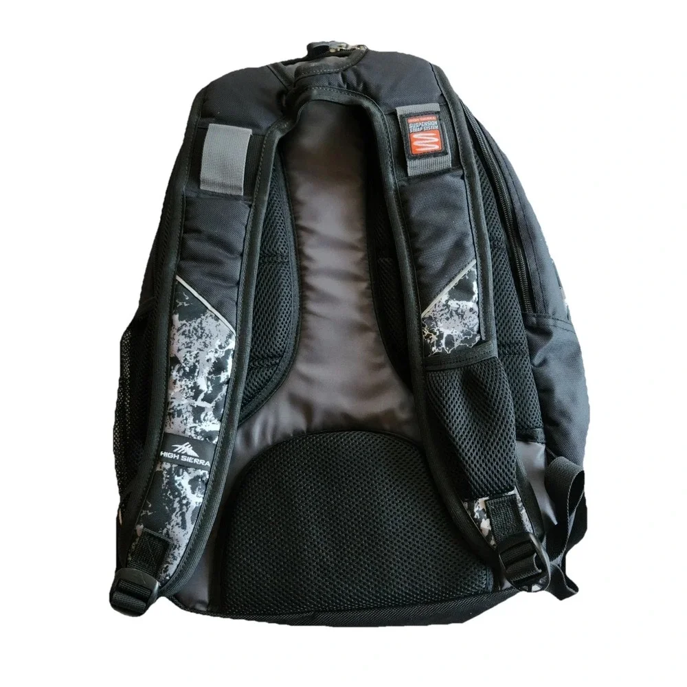 High Sierra Backpack Black Suspension Strap System Hiking Laptop‎ School Travel